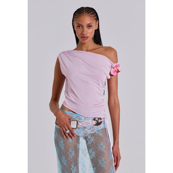 Jaded London Dare To Drape Top in Pink Flower 12 New Womens Blouse - Picture 12 of 15